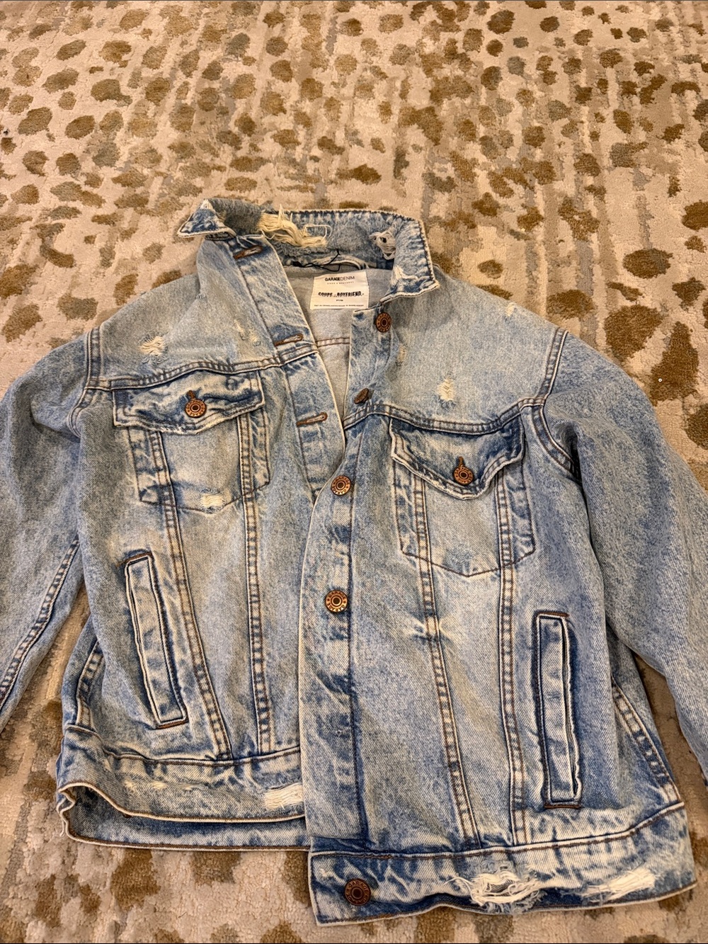 Garage Light Blue Distressed Jean Jacket